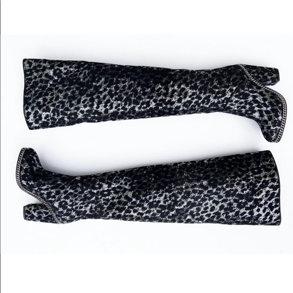 *NIB❗️Balmain Emma Leopard Sequin Over The Knee Boots - Picture 5 of 13